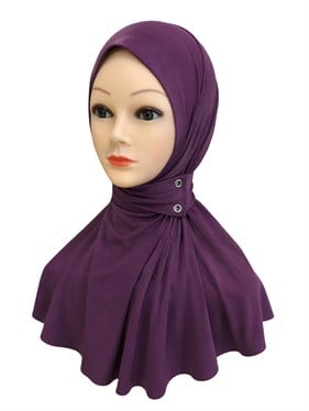Çıtçıtlı Bone Şal Mürdüm