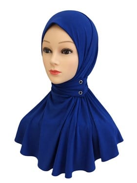Çıtçıtlı Bone Şal Saks