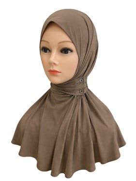 Çıtçıtlı Bone Şal Sütlü Kahve