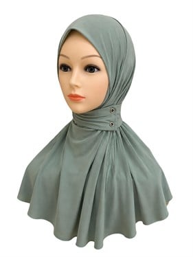 Çıtçıtlı Bone Şal Yeşil