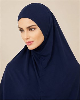 Geçmeli Hazır Tesettür Bone Lacivert