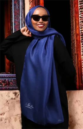 La Boutique Abiye Gece Mavi Düz Renk Şal IST 1-26765