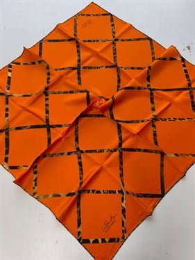 La Boutique Az Hatalı Saf Sura İpek Eşarp Turuncu Leopar  Desen 