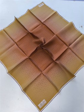 La Boutique Az Hatalı Saf Tivil İpek Eşarp Yağ Yeşili - Taba Geometrik Desen 
