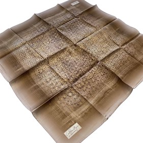 La Boutique Az Hatalı Sura Saf İpek Eşarp 54367 Vizon Karışık Desen 