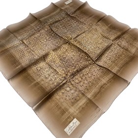 La Boutique Az Hatalı Sura Saf İpek Eşarp 54372 Vizon Karışık Desen 