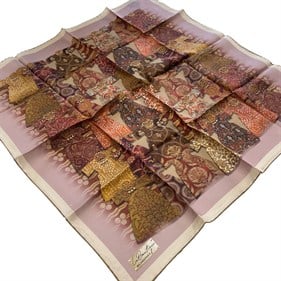 La Boutique Az Hatalı Tivil İpek Eşarp 54974 Gül Kurusu Etnik Desen 