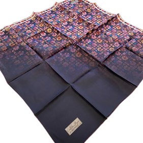 La Boutique Az Hatalı Tivil İpek Eşarp 55227 Mürdüm - Beyaz  Karışık Desen 