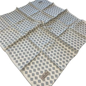 La Boutique Az Hatalı Tivil Saf İpek Eşarp 54416 Beyaz Soyut Desen 