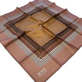 La Boutique Az Hatalı Tivil Saf İpek Eşarp 54421 Pudra Geometrik Desen 