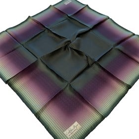 La Boutique Az Hatalı Tivil Saf İpek Eşarp 54418 Zümrüt Yeşili- Mürdüm Geometrik Desen 