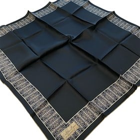 La Boutique Az Hatalı Tivil Saf İpek Eşarp 54404 Siyah- Hardal  Düz Desen 