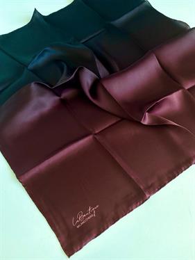 La Boutique Defolu Sura İpek Eşarp 48836 Bordo-Siyah Degrade Desen