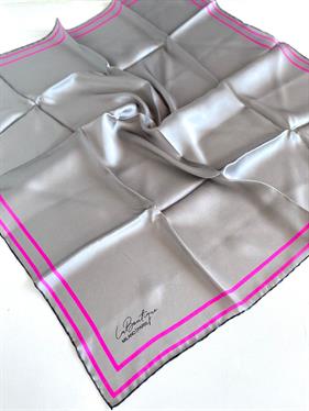 La Boutique Defolu Sura İpek Eşarp 49672 Gri Karışık Desen