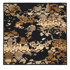 La Boutique Güz Eşarp 1360 12A Siyah Gold Soyut Desen