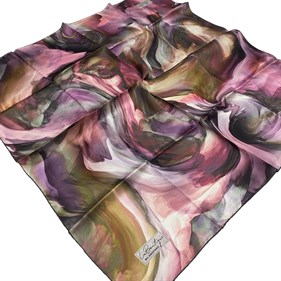 La Boutique Sura İpek Eşarp Gül Kurusu Batik Desen 2535 - 06