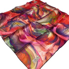 La Boutique Sura İpek Eşarp Pembe Batik Desen 2535 - 03