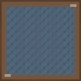La Boutique Tivil Saf İpek Eşarp 2667 05 Mavi Geometrik Desen