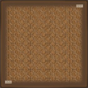 La Boutique Tivil Saf İpek Eşarp 2667 07 Camel Geometrik Desen