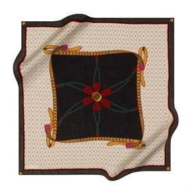 Pierre Cardin Sura İpek Eşarp 8821230 313 Siyah Vizon Monogram Desen