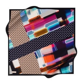Pierre Cardin Sura İpek Eşarp 8847230 321 Lacivert Monogram Desen
