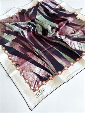 Pierre Cardin Tivil Saf İpek Eşarp 6298438-916-49677 Beyaz Karışık Desen