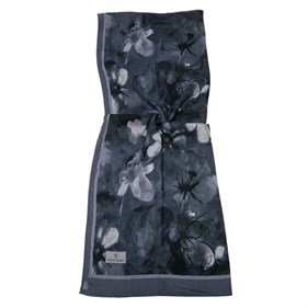 Shawl Secret Dijital Bambu Kraş Şal Gri 54216