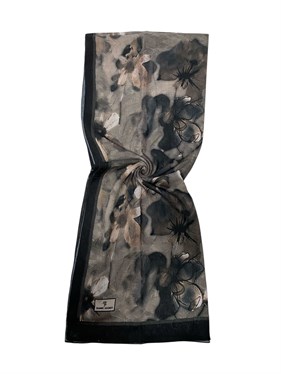 Shawl Secret Dijital Bambu Kraş Şal Siyah 54221