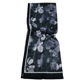 Shawl Secret Dijital Bambu Kraş Şal Siyah-Beyaz 54213