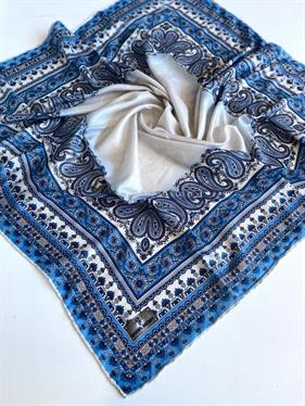 Shawl Secret Dört Mevsim Etnik Desen Eşarp Mavi - 49572
