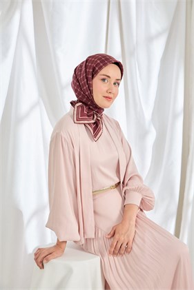 Silk Home İpek Eşarp Monogram Bordo