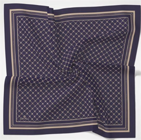 Silk Home Olinda Eşarp IST 48001 - 08 Morcivert - Sütlü Kahve İnce Monogram Desen