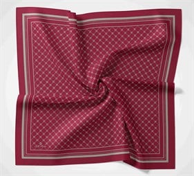 Silk Home Olinda Eşarp IST 48001 - 18  Bordo - Vizon İnce Monogram Desen