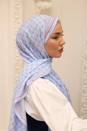 Silk Home Olinda Shawl IST 49005-08 Blue, Coral