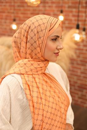 Silk Home Olinda Shawl IST 49005-19 Melon, Dark Rose
