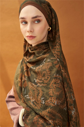 Silk Home Riva Şal Spring Blossoms Koyu Kahve