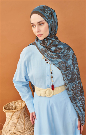 Silk Home Riva Şal Spring Blossoms  Mavi
