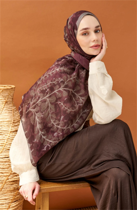 Silk Home Riva Şal Spring Blossoms Mürdüm