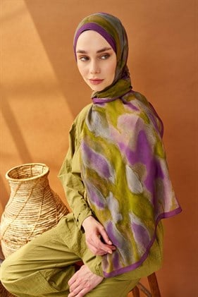 Silk Home Riva Şal Tencel Cloud Yağ Yeşili
