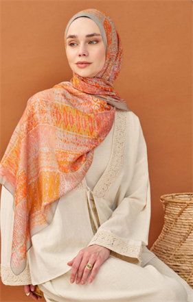 Silk Home Riva Şal Tencel Terra Turuncu