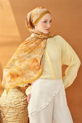 Silk Home Riva Şal Tencel Wild Flower Altın Sarısı