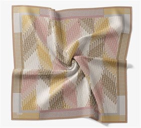 Silk Home Soft Eşarp Çizgi Desenli  Bej - Hardal