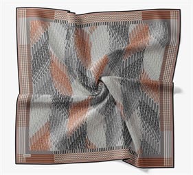 Silk Home Soft Eşarp Çizgi Desenli Gri - Taba 