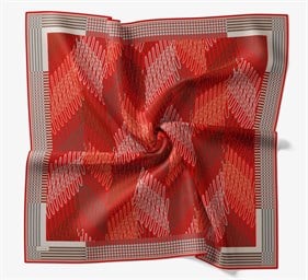 Silk Home Soft Eşarp Çizgi Desenli Kırmızı - Vizon