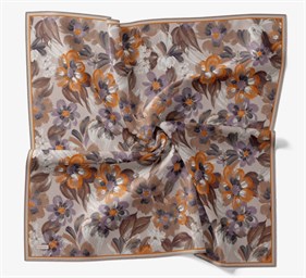 Silk Home Soft Eşarp Eflatun Çiçek Desen