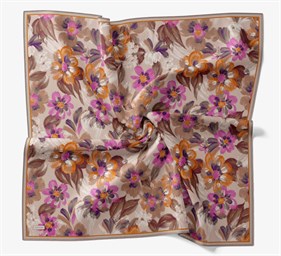 Silk Home Soft Eşarp Fuşya Çiçek Desen