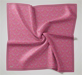 Silk Home Soft Eşarp Fuşya Turuncu Vintage Desen