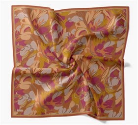 Silk Home Soft Eşarp Fuşya TuruncuSoyut Desen