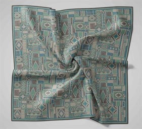 Silk Home Soft Eşarp IST 04265 - 19 Mint Yeşil - Kahverengi  Geometrik Desen