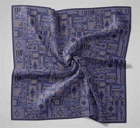 Silk Home Soft Eşarp IST 04265 - 20 Sax - Gri  Geometrik Desen